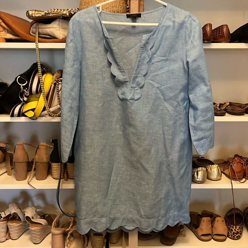 J  crew tunic cover up with scallop detail